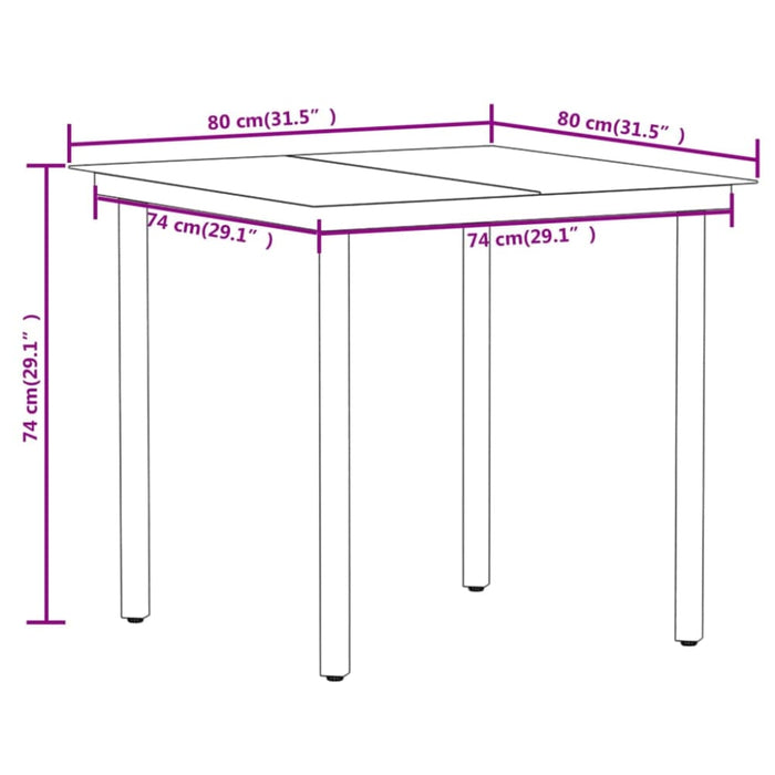 3 Piece Garden Dining Set Black Tbkkoki