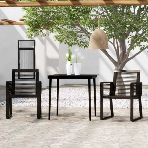 3 Piece Garden Dining Set Black Tbkkopp