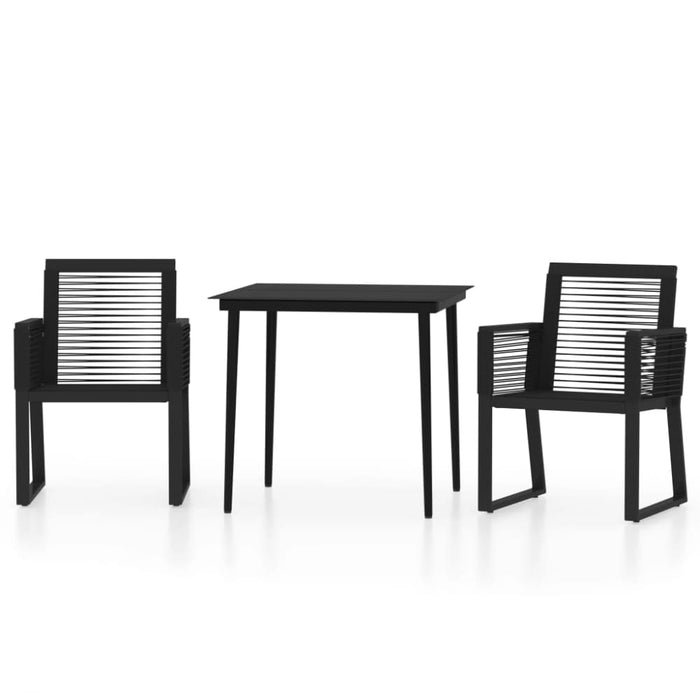 3 Piece Garden Dining Set Black Tbkkopp