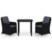 3 Piece Garden Dining Set Black Tbkkppk