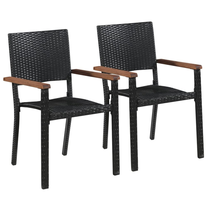 3 Piece Garden Dining Set Black Tbliioa