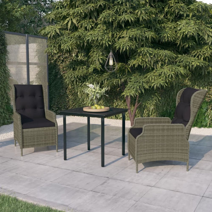 3 Piece Garden Dining Set Brown Tbkklak