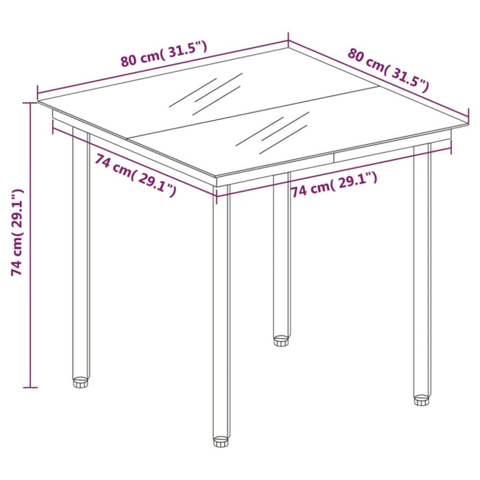 3 Piece Garden Dining Set Brown Tbkklak