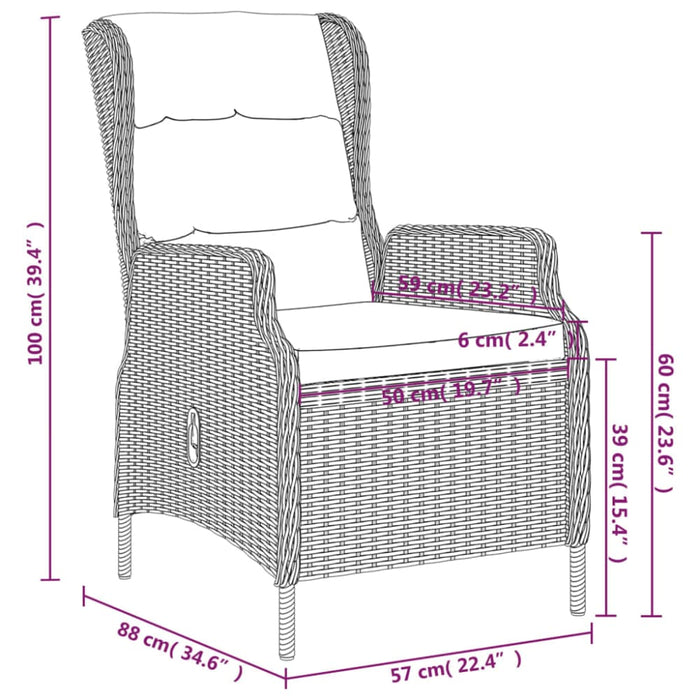 3 Piece Garden Dining Set Brown Tbkklak