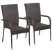 3 Piece Garden Dining Set Brown Tblnlki