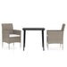 3 Piece Garden Dining Set With Cushions Beige And Black