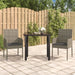 3 Piece Garden Dining Set With Cushions Black And Grey Poly