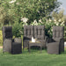 3 Piece Garden Dining Set With Cushions Black Poly Rattan