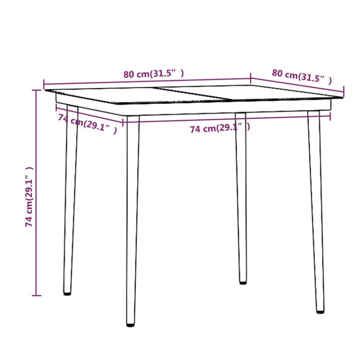 3 Piece Garden Dining Set With Cushions Black Tbkkpao