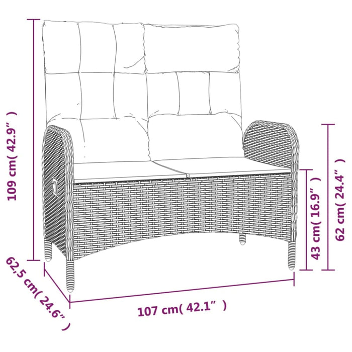 3 Piece Garden Dining Set With Cushions Grey Poly Rattan