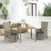 3 Piece Garden Dining Set With Cushions Grey Poly Rattan