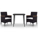 3 Piece Garden Dining Set With Cushions Poly Rattan