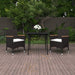 3 Piece Garden Dining Set With Cushions Poly Rattan