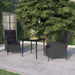 3 Piece Garden Dining Set Dark Grey Tbkklpp