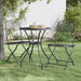 3 Piece Garden Dining Set Expanded Metal Mesh Anthracite