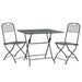 3 Piece Garden Dining Set Expanded Metal Mesh Anthracite