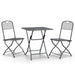 3 Piece Garden Dining Set Expanded Metal Mesh Anthracite