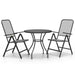 3 Piece Garden Dining Set Expanded Metal Mesh Anthracite