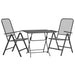 3 Piece Garden Dining Set Expanded Metal Mesh Anthracite