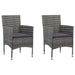 3 Piece Garden Dining Set Grey Poly Rattan And Acacia Wood