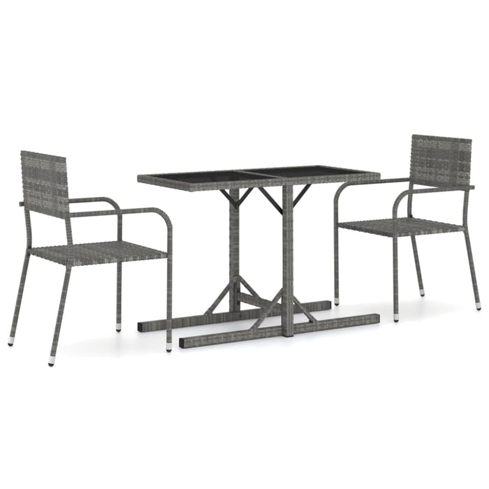 3 Piece Garden Dining Set Grey Tbixanb