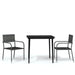 3 Piece Garden Dining Set Grey Tbkkpkp