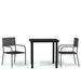 3 Piece Garden Dining Set Grey Tbkkpnt