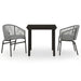 3 Piece Garden Dining Set Grey Tbkkxtt