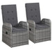 3 Piece Garden Dining Set Grey Tbliiol