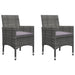 3 Piece Garden Dining Set Grey Tblilln