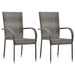 3 Piece Garden Dining Set Grey Tblnlkk