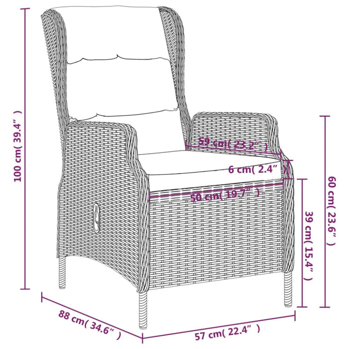 3 Piece Garden Dining Set Light Grey Tbkklat