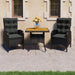 3 Piece Garden Dining Set Poly Rattan And Acacia Wood Black