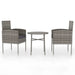 3 Piece Garden Dining Set Poly Rattan Anthracite Tbknbti