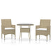 3 Piece Garden Dining Set Poly Rattan Beige Tbpnanb