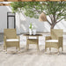 3 Piece Garden Dining Set Poly Rattan Beige Tbpnanb