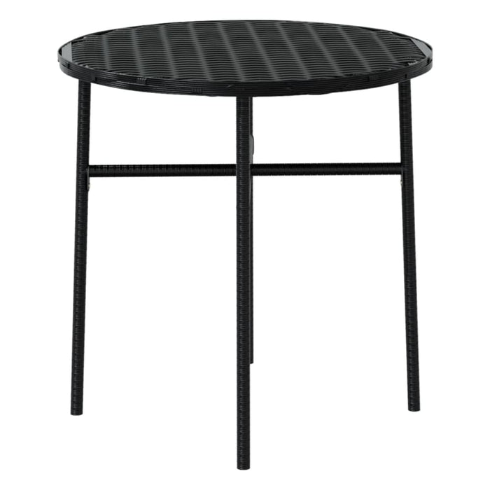 3 Piece Garden Dining Set Poly Rattan Black Tbknbtl