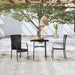 3 Piece Garden Dining Set Poly Rattan Black Tbknbxn