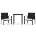 3 Piece Garden Dining Set Poly Rattan Black Tblpibp