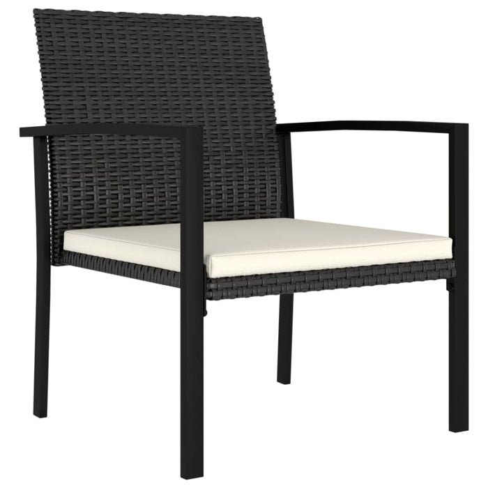 3 Piece Garden Dining Set Poly Rattan Black Tblpibp