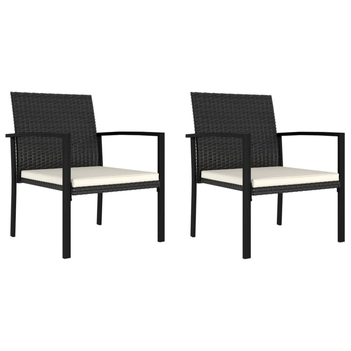 3 Piece Garden Dining Set Poly Rattan Black Tblpibp