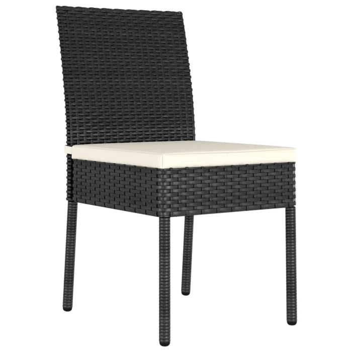 3 Piece Garden Dining Set Poly Rattan Black Tblplkt