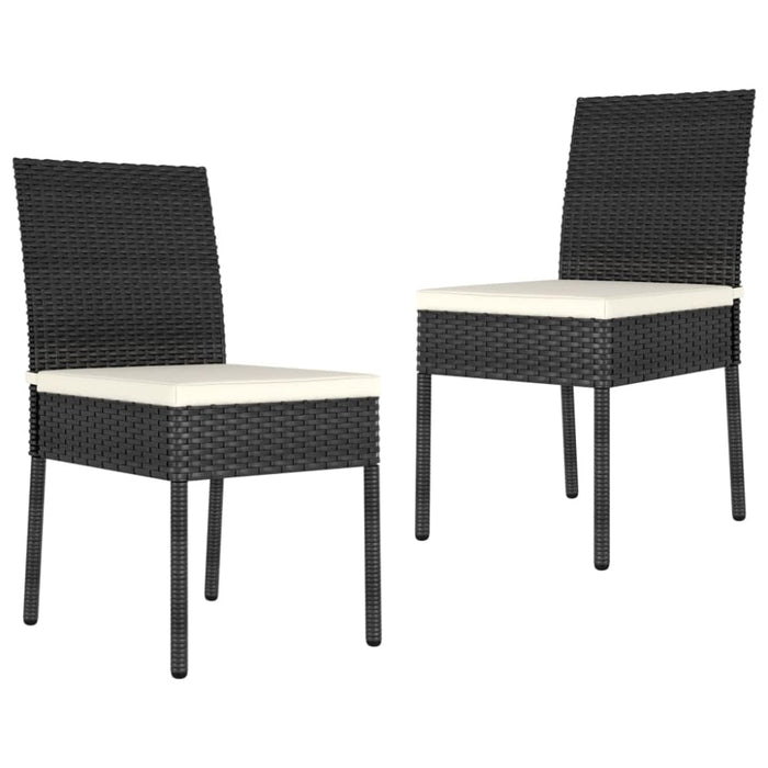 3 Piece Garden Dining Set Poly Rattan Black Tblplkt