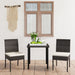 3 Piece Garden Dining Set Poly Rattan Black Tblplkt