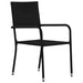 3 Piece Garden Dining Set Poly Rattan Black Tbpkaab