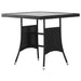 3 Piece Garden Dining Set Poly Rattan Black Tbpkaab