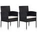 3 Piece Garden Dining Set Poly Rattan Black Tbpkaob