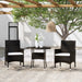 3 Piece Garden Dining Set Poly Rattan Black Tbpnain