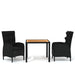 3 Piece Garden Dining Set Poly Rattan Black Tbpnpoo