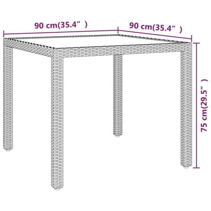 3 Piece Garden Dining Set Poly Rattan Black Tbpnpoo